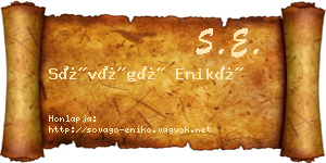 Sóvágó Enikő névjegykártya